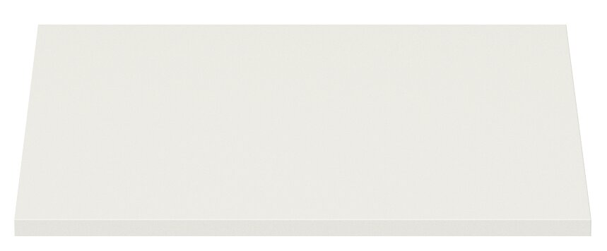 Einlegeboden in weißer Farbe, perspektivisch von oben betrachtet.