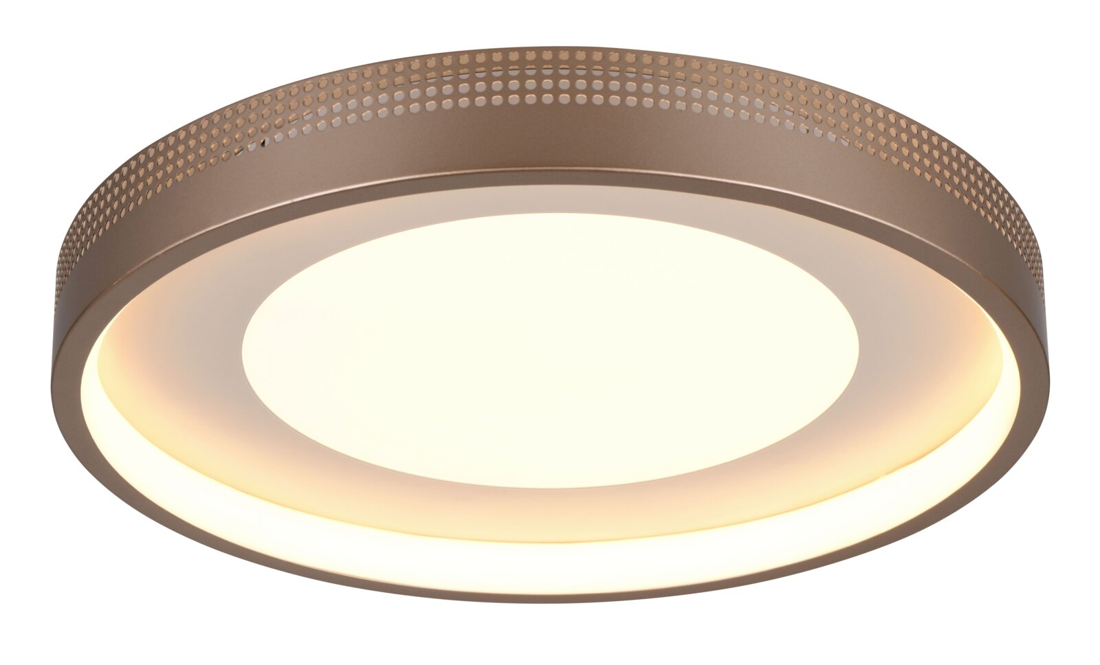 Trio Leuchten Plafondlamp SOLEA Ronde plafondlamp met geperforeerde rand, gezien vanaf de zijkant
