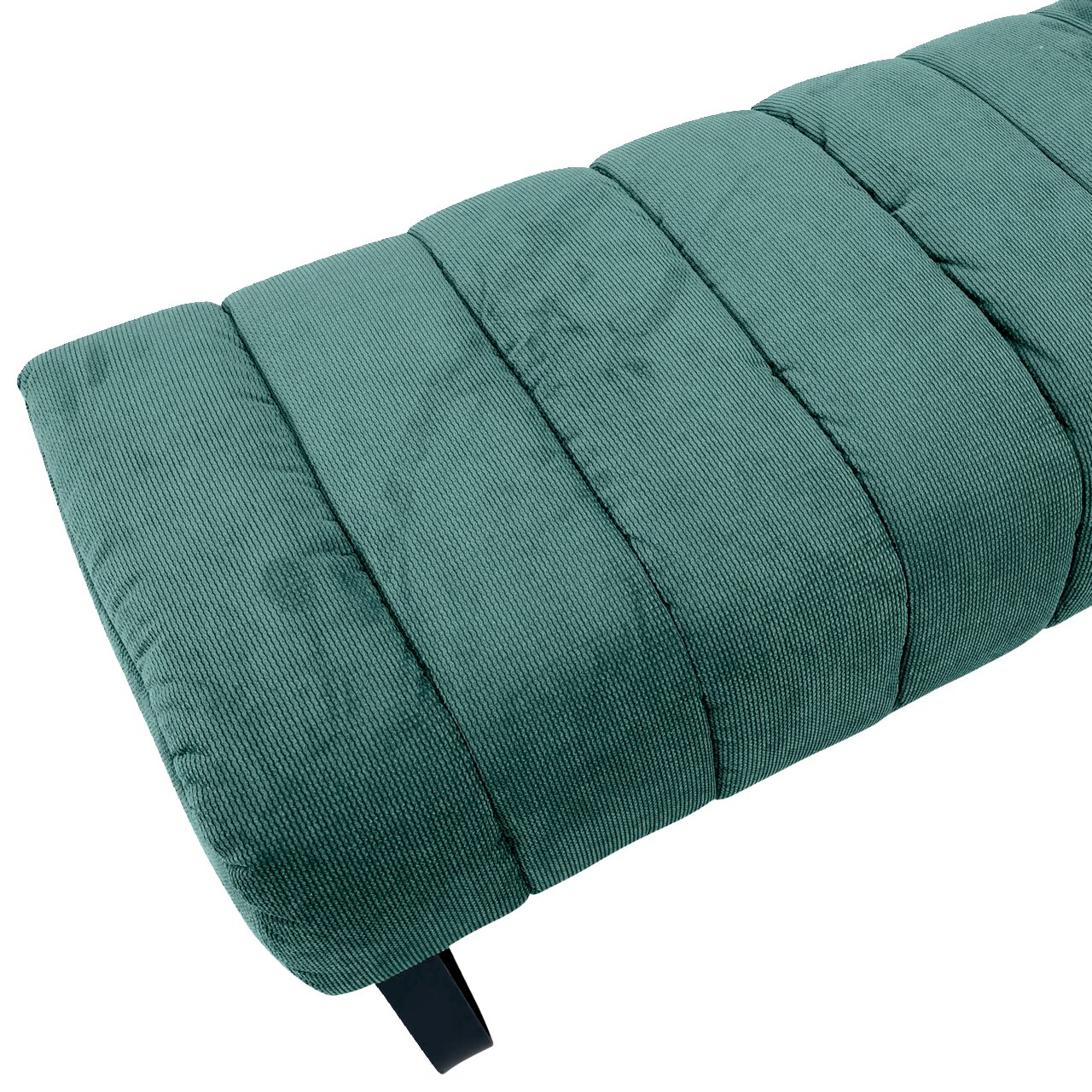 Novel 2,5er-Sitzbank LAILA Grüne 2,5er-Sitzbank aus Stoff, Nahaufnahme von schräg oben