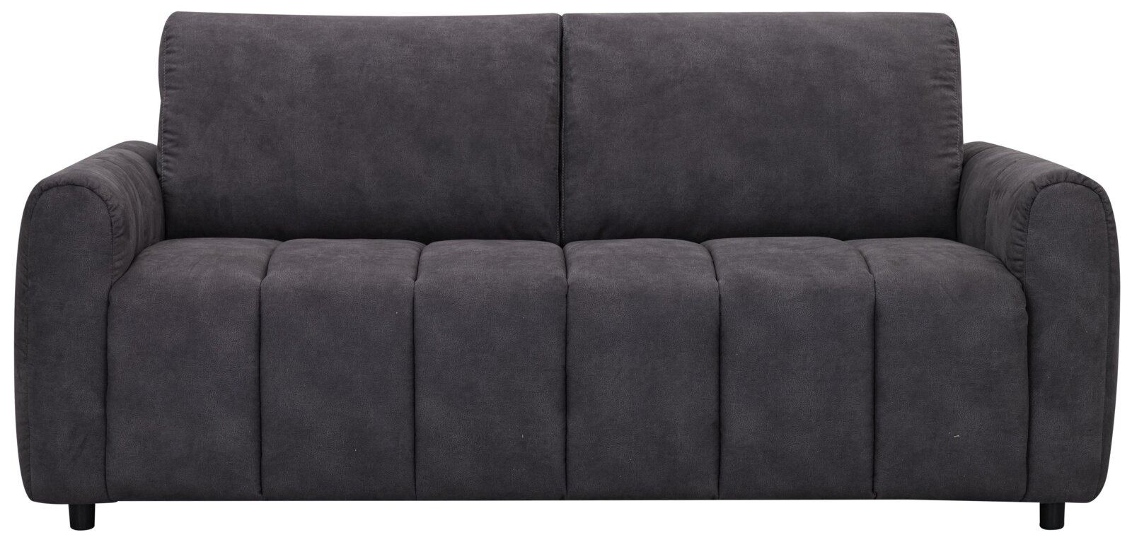 Frontale Ansicht eines grauen Funktionssofas Z2 Schlafsofa HELENA mit gepolsterten Armlehnen und Rückenlehne.
