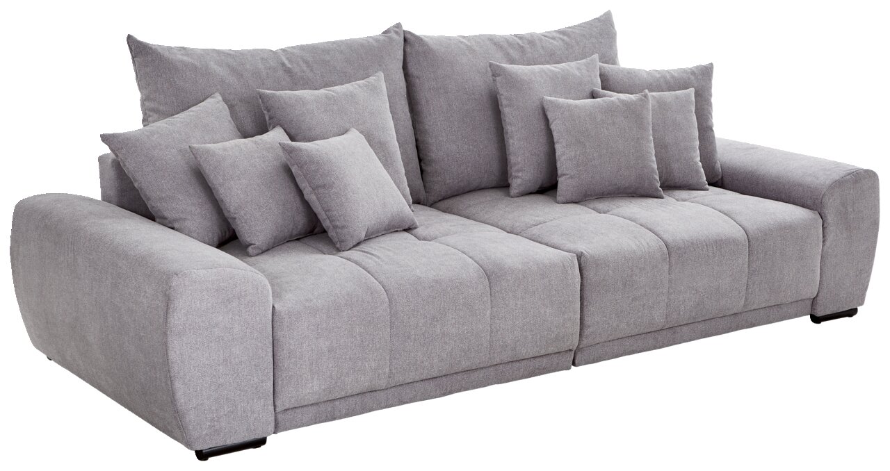 Z2 Big Sofa TAVANI Graues Big-Sofa TAVANI mit mehreren Kissen, seitliche Perspektive