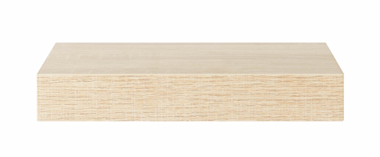 Wandboard aus hellem Holz in Frontalansicht