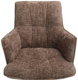 Bequemer brauner Sessel aus Stoff, Vorderansicht