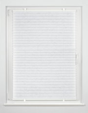 Plissé met koord 80 x 130 cm in wit, aan de voorkant van het raam gemonteerd