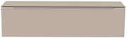 Frontansicht eines modernen, hängenden Lowboards in neutralem Beige mit schlichtem Design.