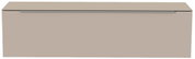 Frontansicht eines modernen, hängenden Lowboards in neutralem Beige mit schlichtem Design.