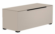 TV-Lowboard in Beige aus seitlicher Perspektive