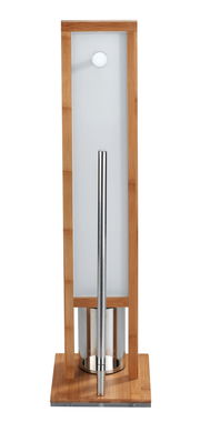 Stand WC-Garnitur Rivalta aus Bambus mit Edelstahl-Elementen, Frontalansicht