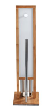 Stand WC-Garnitur Rivalta aus Bambus mit Edelstahl-Elementen, Frontalansicht