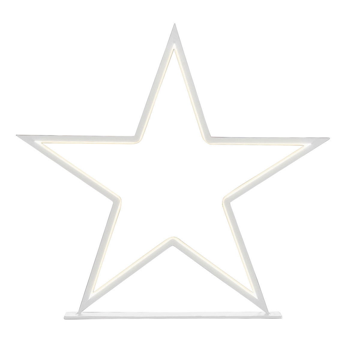 LED-Stern in Weiß, frontal betrachtet, mit leuchtendem Rand, Höhe 32 cm
