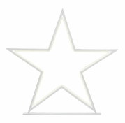 Witte LED-ster, gezien van voren, met verlichte rand, hoogte 32 cm