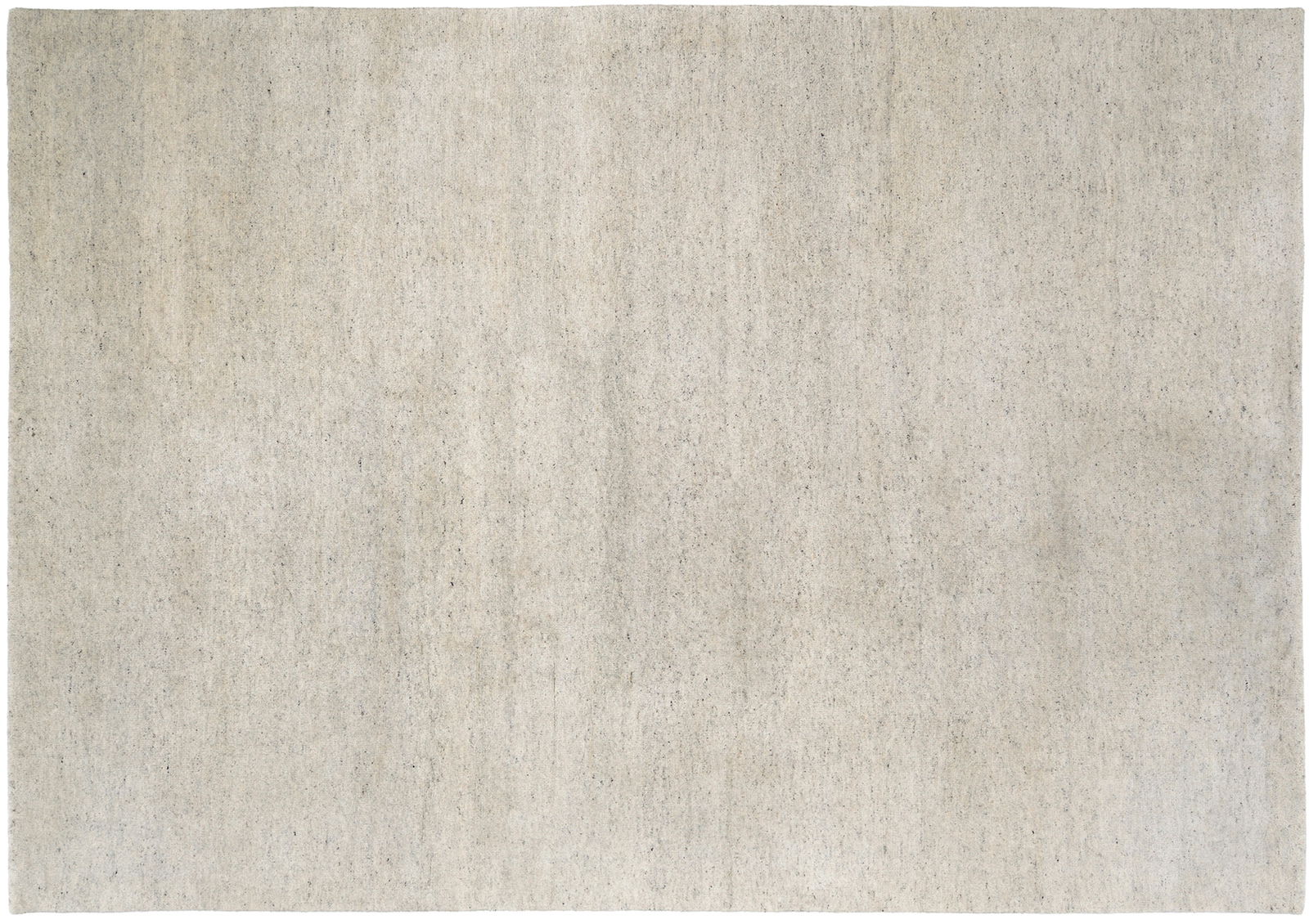 Beige Wollteppich in Draufsicht