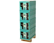 Palette mit mehreren Kartons der Solar Stabbeleuchtung, seitliche Perspektive