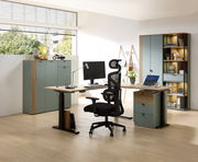 Moderner Drehstuhl in einem stilvollen Büro, seitliche Perspektive