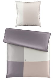 Wendebettwäsche-Set in sanften Pastelltönen mit geometrischem Muster, Draufsicht