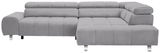 Graues Ecksofa mit Ottomane rechts, Vorderansicht