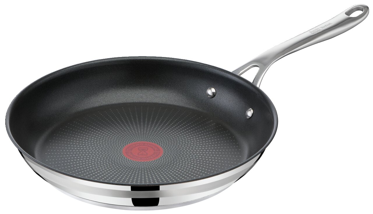 Tefal Bratpfanne 28 cm Jamie Oliver Smart Bratpfanne Jamie Oliver Smart aus Edelstahl mit Antihaftbeschichtung, seitliche Perspektive