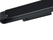 Schwarze LED-Wandleuchte BOX in seitlicher Perspektive mit Schalteransicht