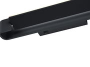 Schwarze LED-Wandleuchte BOX in seitlicher Perspektive mit Schalteransicht