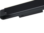 Schwarze LED-Wandleuchte BOX in seitlicher Perspektive mit Schalteransicht