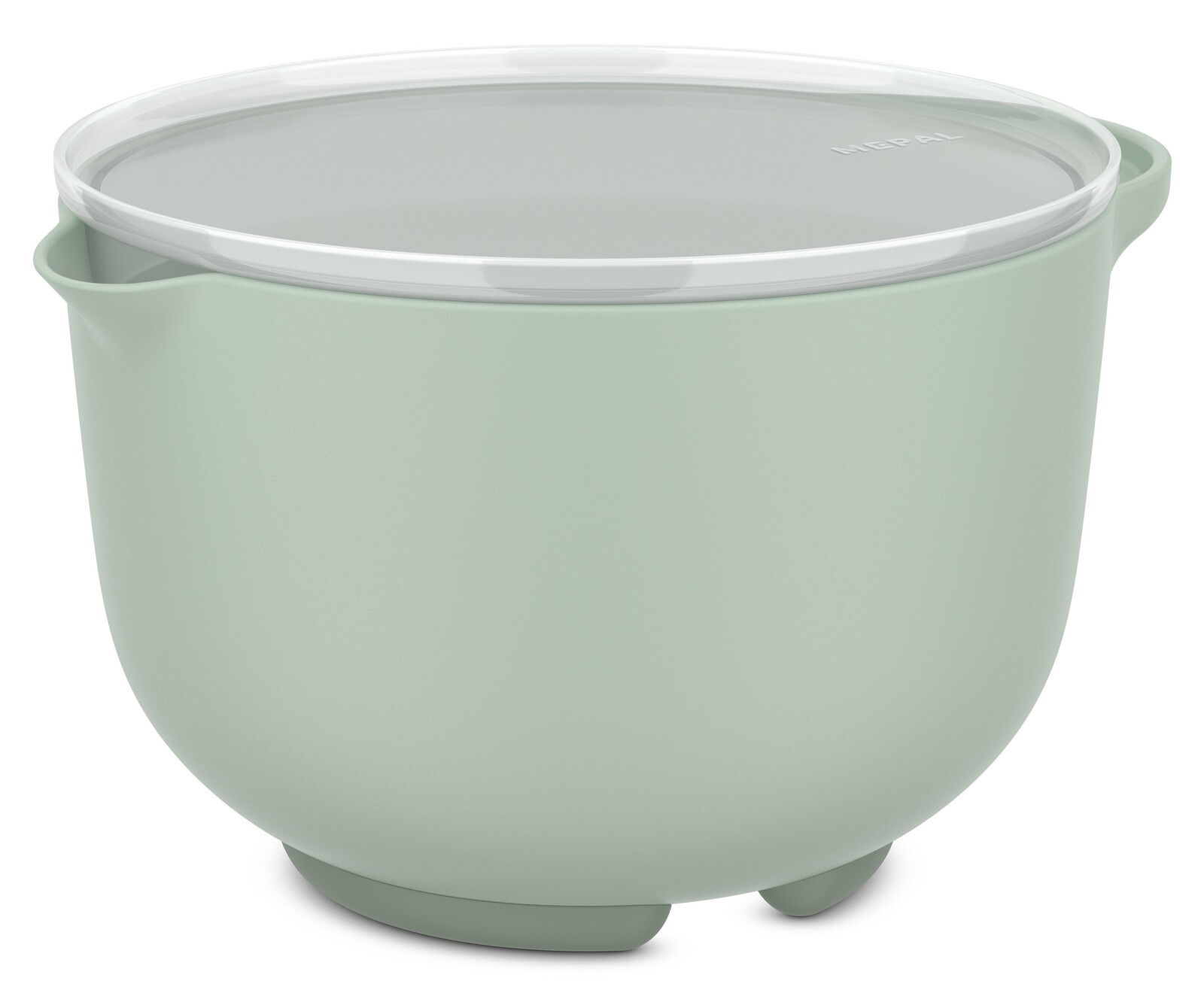Rührschüssel 1500 ml mit Deckel in mintgrün, seitliche Perspektive