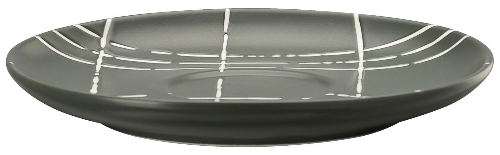 Thomas Espresso-Untertasse FUN Graue Espresso-Untertasse mit glänzender Oberfläche, seitliche Perspektive