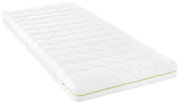 Weiße Jugendmatratze 140x200 cm mit wellenförmigem Muster, seitliche Perspektive