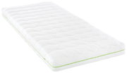 Weiße Jugendmatratze 140x200 cm mit wellenförmigem Muster, seitliche Perspektive