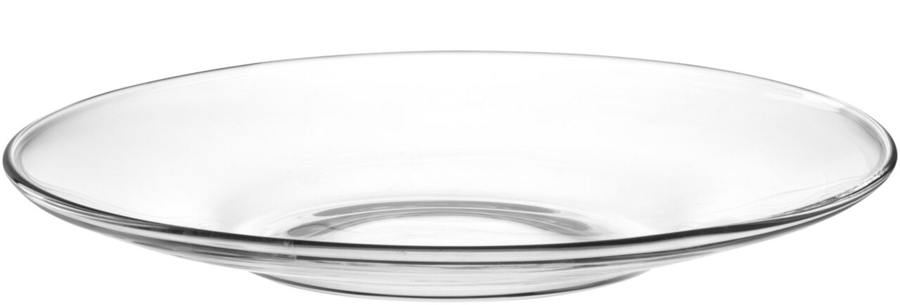 Doorzichtige glazen schotel TE PER TE 15 cm, zijaanzicht