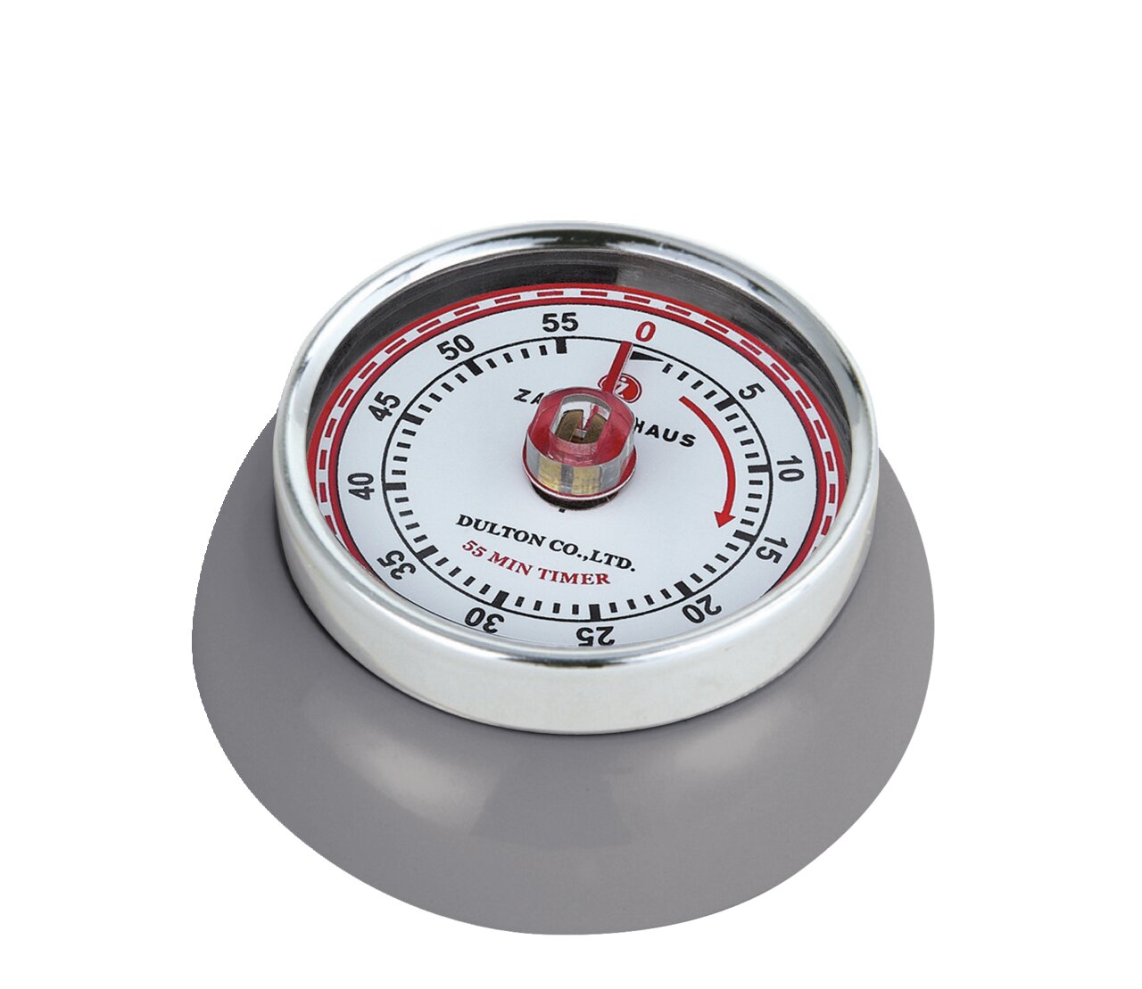 Küchentimer in cool grey, Draufsicht, zeigt 55 Minuten an.