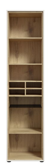 Holz-Aktenregal mit mehreren Fächern, frontal betrachtet