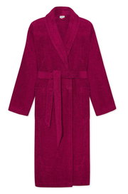 Bademantel mit Schalkragen in kräftigem Rot, Vorderansicht