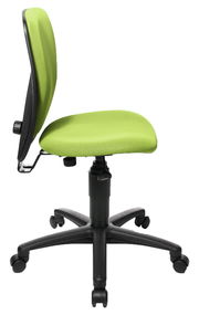 Grüner Kinder- und Jugendstuhl mit verstellbarer Rückenlehne, Seitenansicht