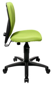 Grüner Kinder- und Jugendstuhl mit verstellbarer Rückenlehne, Seitenansicht