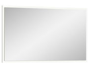Rechteckiger Wandspiegel mit weißem Rahmen, seitliche Perspektive