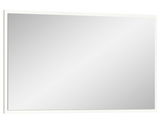 Rechteckiger Wandspiegel mit weißem Rahmen, seitliche Perspektive