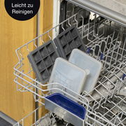 Eiswürfelform in einem Geschirrspüler, leicht zu reinigen, aus der Vogelperspektive