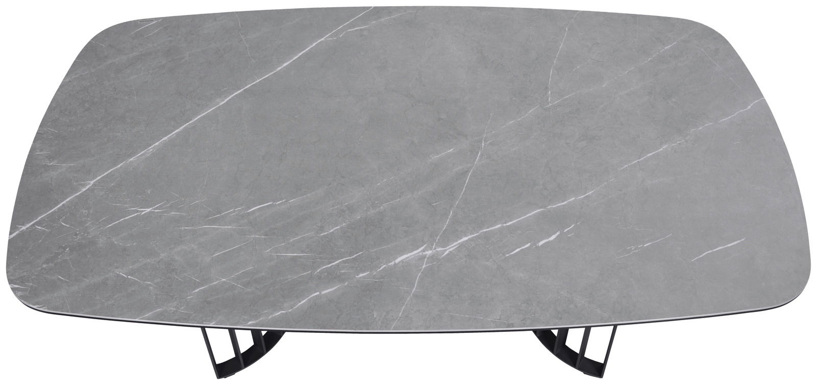 Moderner Couchtisch mit grauer Marmoroptik, Draufsicht