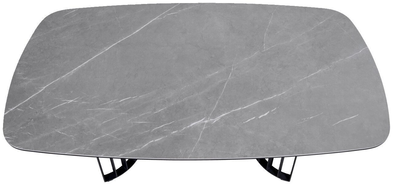 Novel Couchtisch LIPARI Moderner Couchtisch mit grauer Marmoroptik, Draufsicht