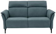 Zweiersofa in blauem Stoff, Frontalansicht