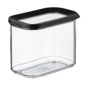 Transparente Vorratsdose Modula 1000 ml mit schwarzem Deckel, seitliche Perspektive