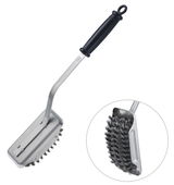 BBQ Reinigungsbürste SlideX mit langem Griff und robusten Borsten, seitliche Perspektive
