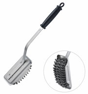 BBQ Reinigungsbürste SlideX mit langem Griff und robusten Borsten, seitliche Perspektive