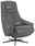 XORA Relaxsessel OSLO Grauer Relaxsessel aus Leder mit Kopfstütze und Armlehnen, seitliche Ansicht