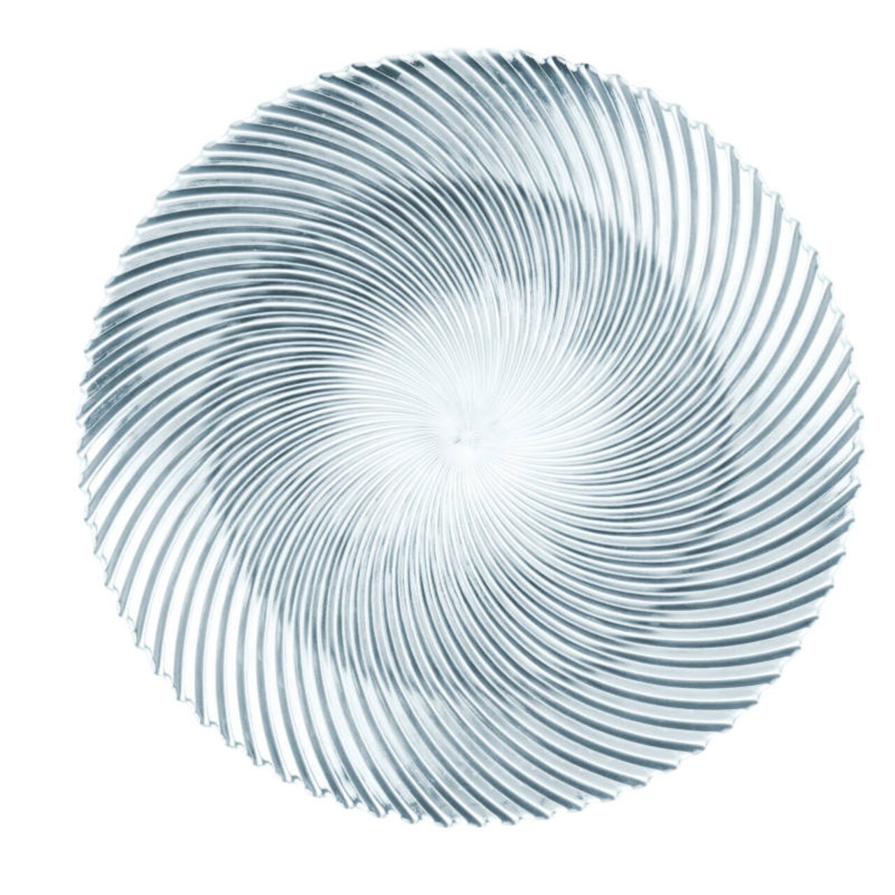 Runder Platzteller SAMBA mit spiralförmigem Rillenmuster, Draufsicht