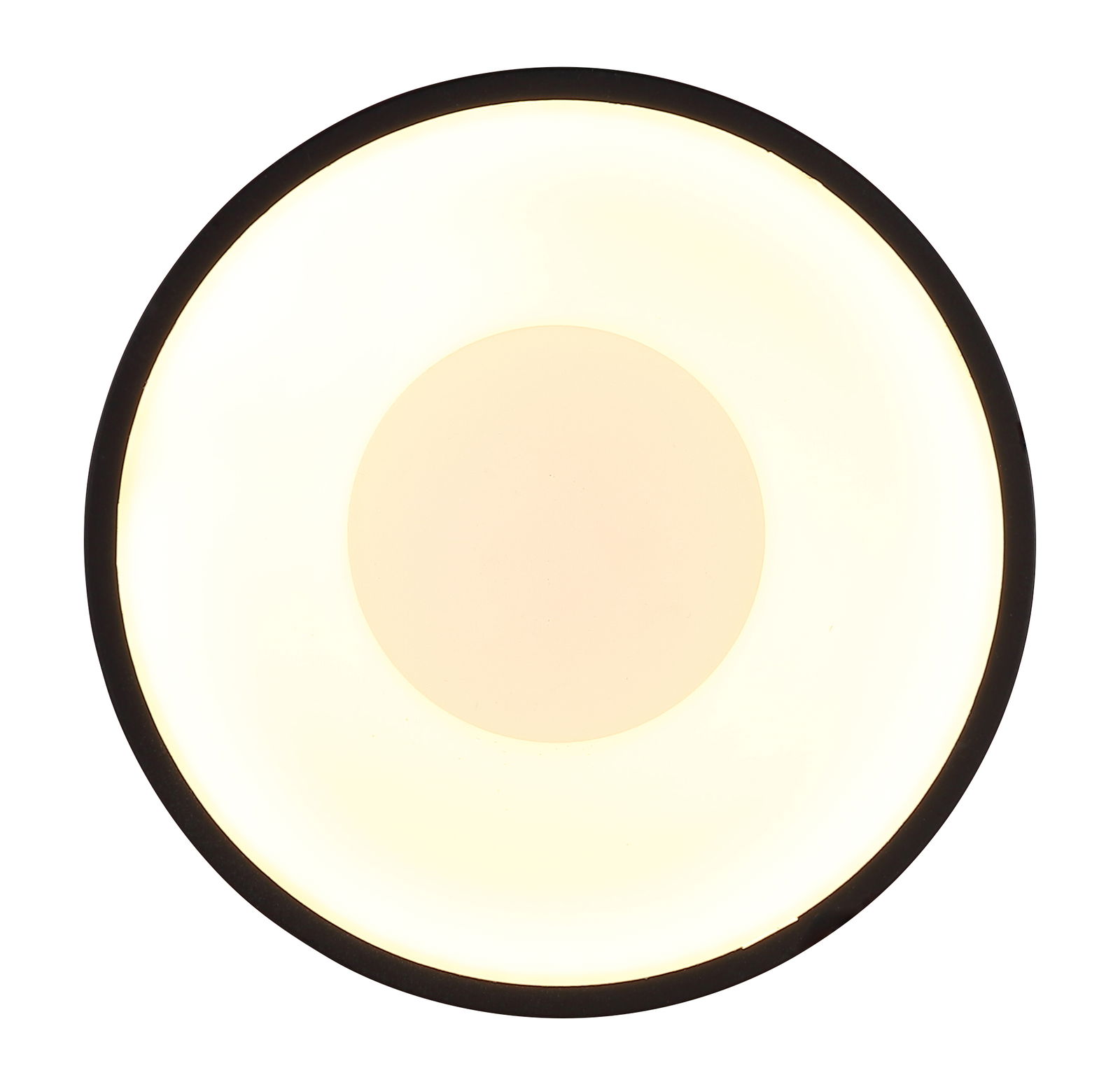 Runde Deckenleuchte mit warmem Licht, Ansicht von unten