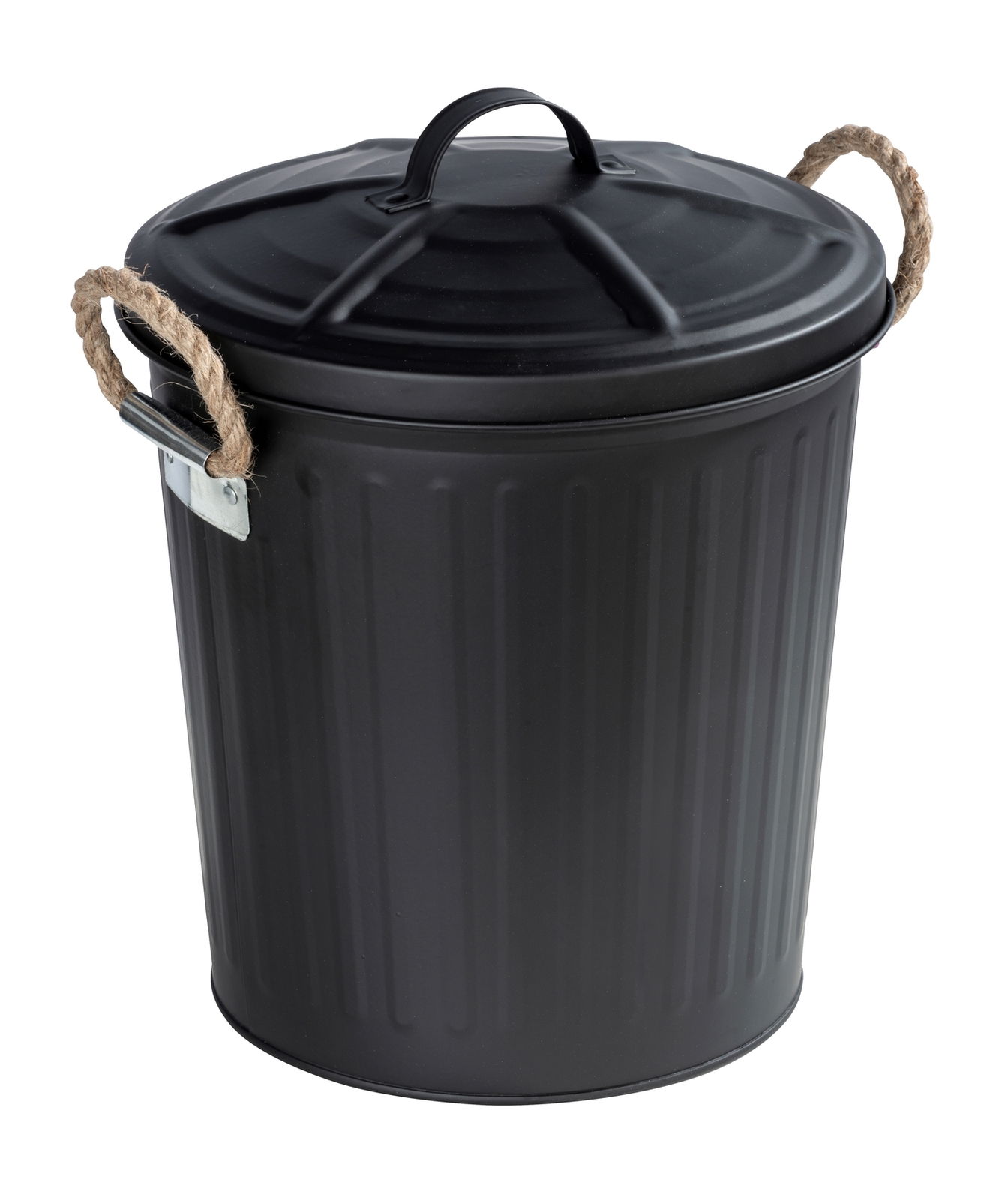 Wenko Kosmetikeimer GARA Schwarzer Kosmetikeimer Modell Gara mit Seilgriffen, seitliche Perspektive