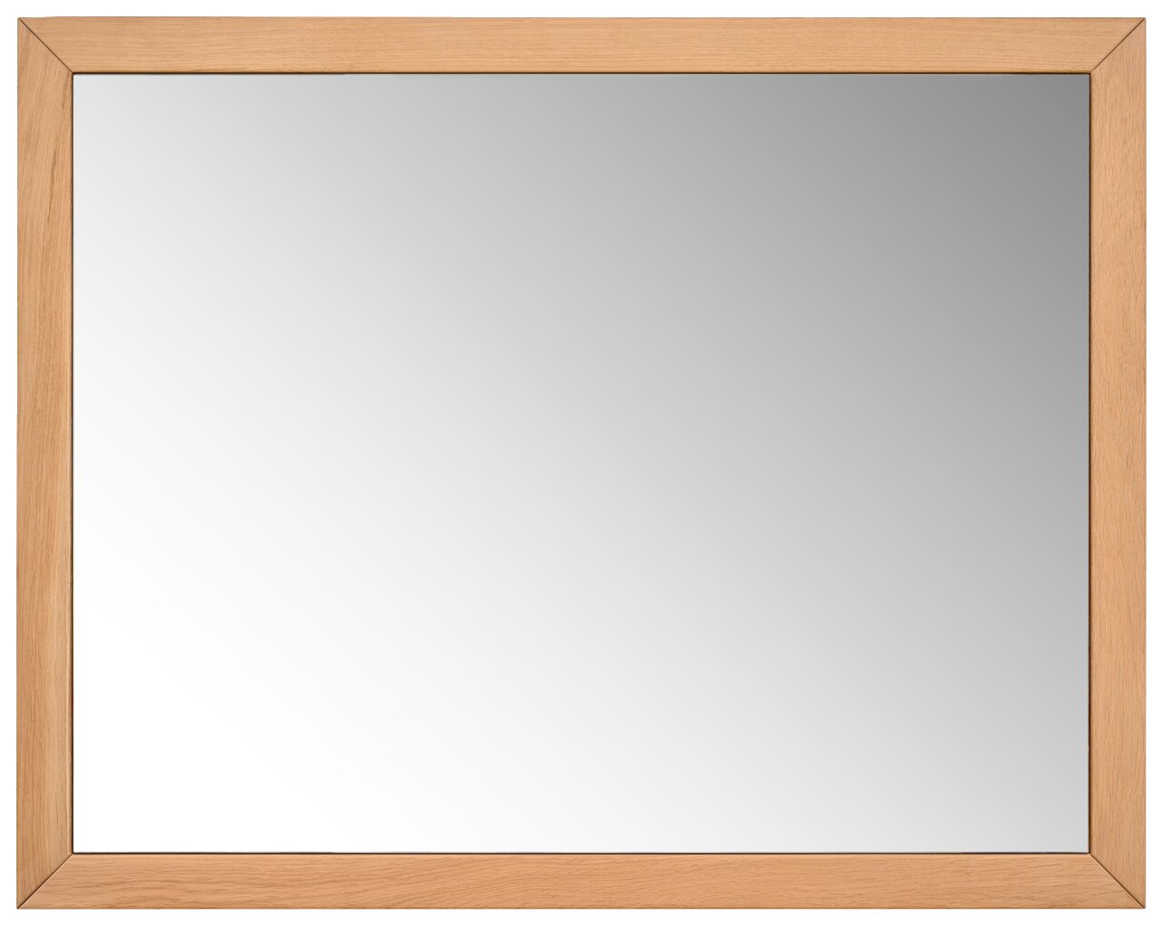 Rechteckiger Spiegel mit Holzrahmen, Frontalansicht