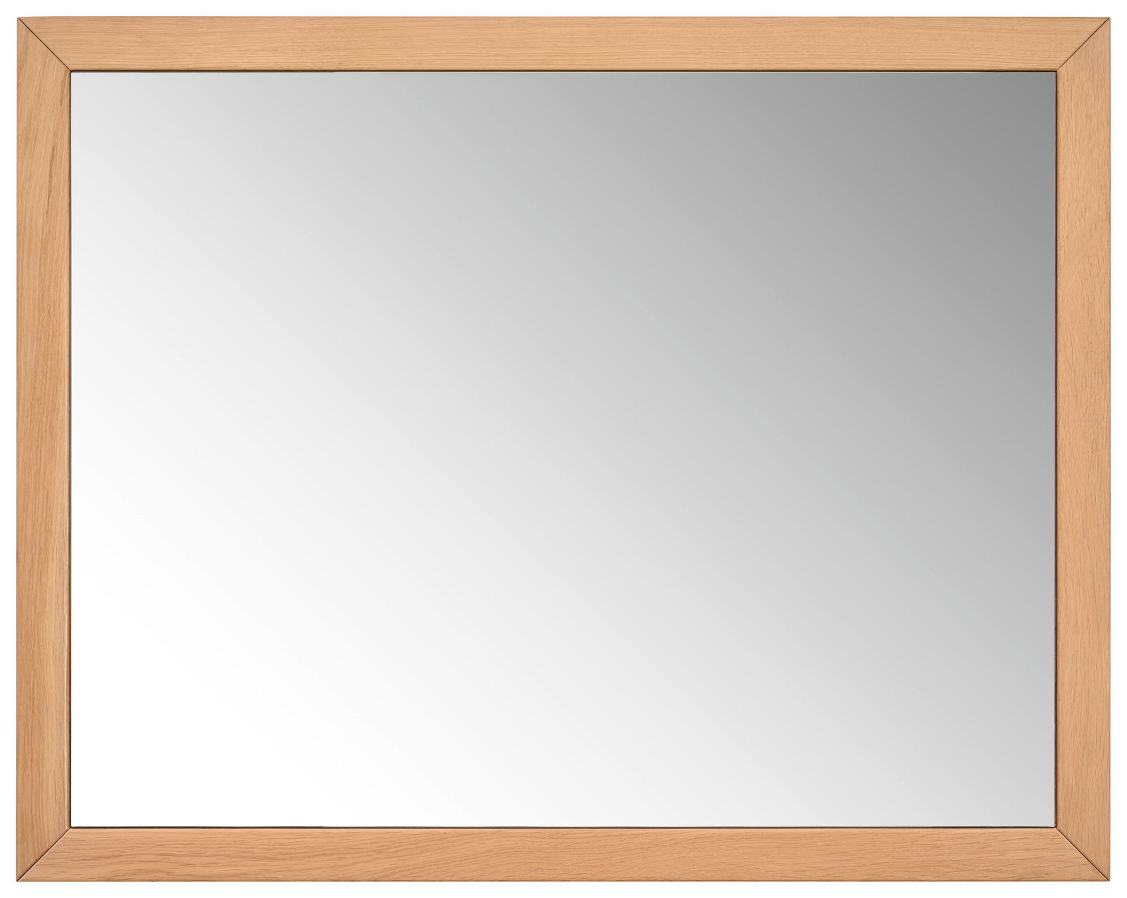 Rechteckiger Spiegel mit Holzrahmen, Frontalansicht