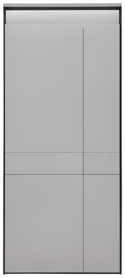 Moderner XL-Garderobenschrank in grauer Farbe, Frontalansicht